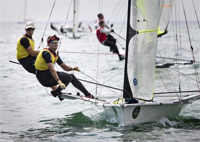 Gold medalists Nico Luca Marc Delle Karth and Nikolaus Resch (AUT) in the 49er fleet - Miami OCR 2012 ©  Rolex/Daniel Forster http://www.regattanews.com